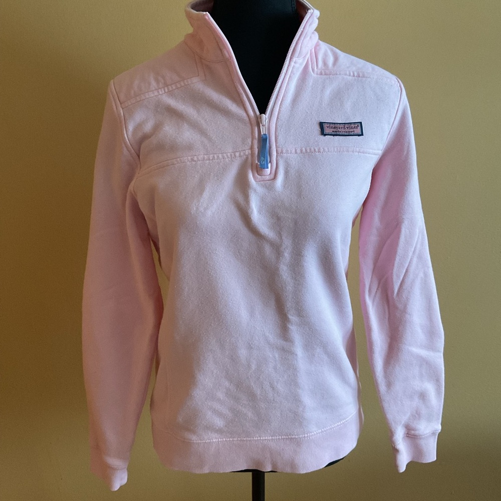 Vineyard Vines Pink 1/4 Zip Pullover Sweatshirt Size S